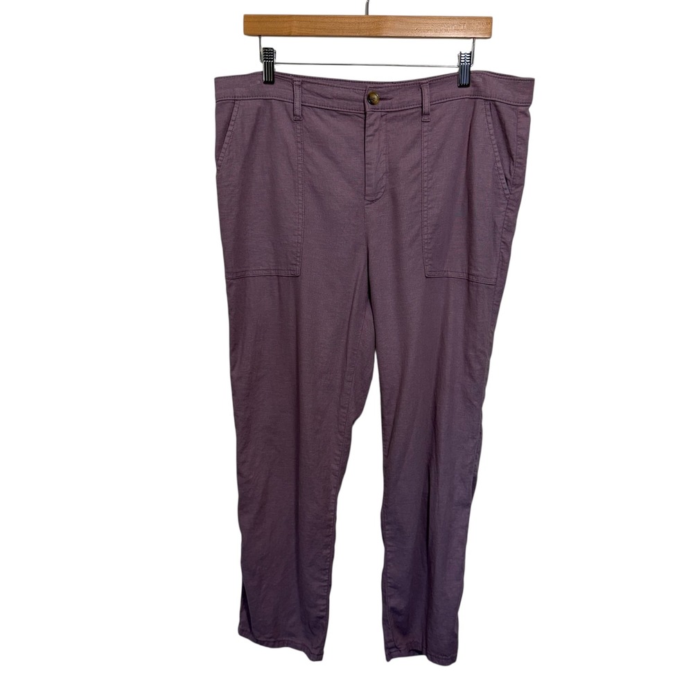 Lila Ryan Women's Martina Purple Linen Blend Trousers Size‎ 14 - Picture 2 of 10